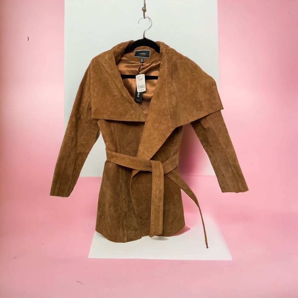 Le Château genuine suede jacket with big statement lapels XXS NWT